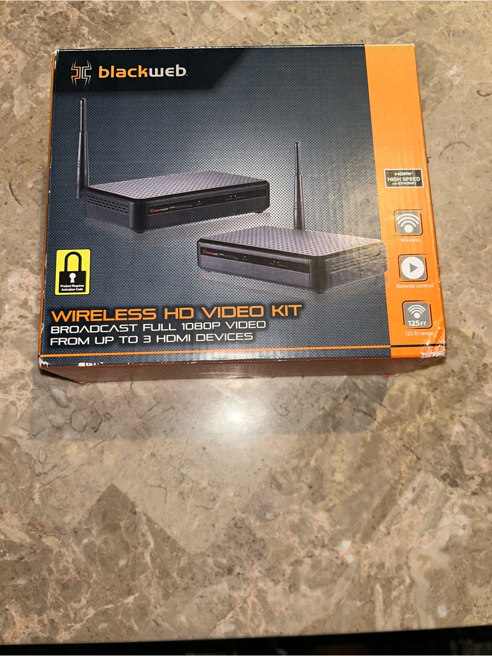 Black Web Wireless HD Video Kit Broadcast Full 1080P Video from 3 HDMI Devices